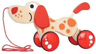 Hape E0347 - Nachziehhund Pepe, Nachziehspielzeug, aus Holz, ab 12 Monate