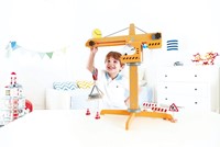 Hape E3011 - Großer Baukran, drehbarer Baukran inkl. Zubehör, aus Holz-3