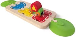 Hape Holz Eisenbahn Puzzleschienen mit mehreren Farben und Formen