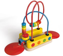 Hape Holz Eisenbahn Schienenelement mit Regenbogen-Perlenlabyrinth