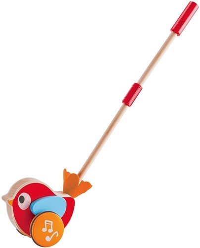 Hape Schiebevogel Lilly von Hape | Kleiner Schiebevogel aus Holz, Spielzeug für Kleinkinder mit abnehmbarem Stab