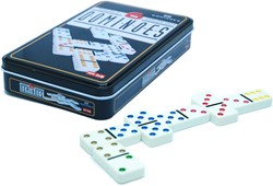 Longfield Games Domino dubbel 6 in blik punten kleur