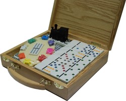 Hot Games Domino Mexican-Train Doppel 12 Kof. Holz