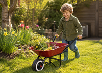 Goki Schubkarre Metall Spielzeug Gartenarbeit rot-2