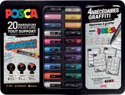 Uni Posca Uni Posca Verfmarker Koffer Street Art 20 stuks