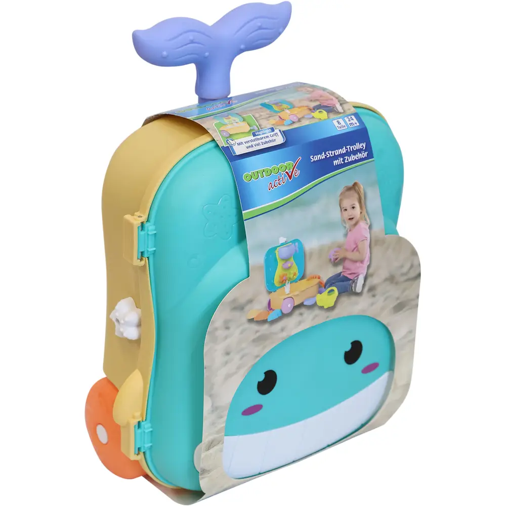 Vedes Strandspielzeug Trolley Wal-Design mit Zubehör - Sandset für Kinder
