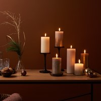 Bolsius bougie pilier rustique gris-or 80x68 mm bougie d'ambiance métallique-2