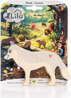 Lilu figurine loup en bois FSC jouet peint à la main 13cm animal de forêt-2
