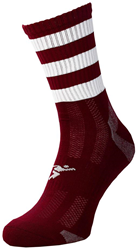 Precision chaussettes de sport junior - GAA mi-hautes bordeaux/blanc respirantes