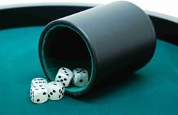 Hot Games Würfelbecher Pro schwarz Kunstleder 10x8cm.