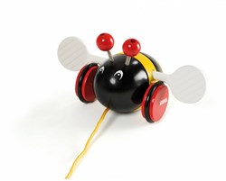 Brio Holz Nachziehtier Biene - buntes Spielzeug für Kleinkinder