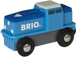 Brio batteriebetriebene Güterzug - Spielzeuglok blau weiß - 33130