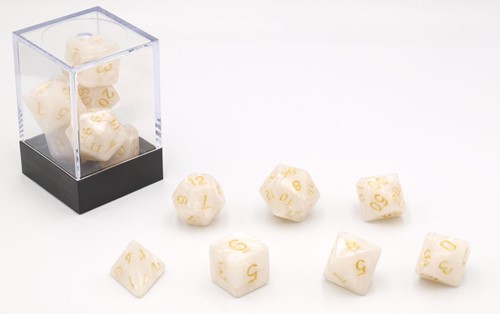 HOT Games Dobbelstenen Wit Parelmoer 7 set Brick