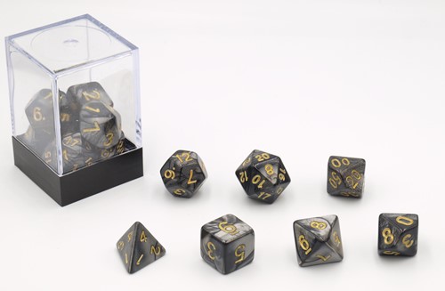HOT Games Dobbelstenen Zwart Parelmoer 7 set Brick