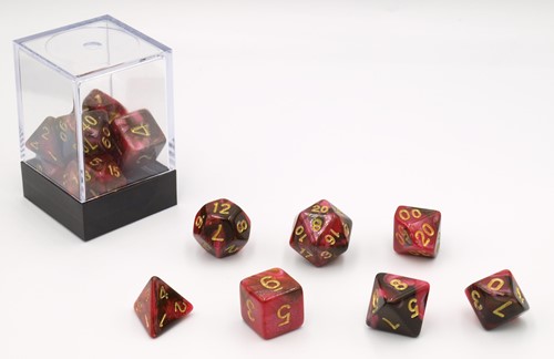 HOT Games Dobbelstenen Rood/Zwart 7 set Brick