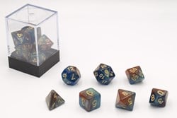 HOT Games Dobbelstenen Stardust Blauw/Rood 7set