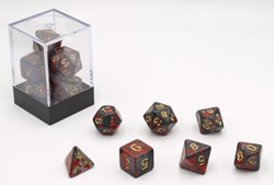 HOT Games Würfel Blutspritzer Schwarz 7er Set