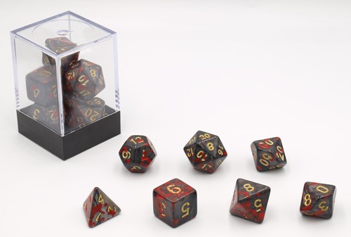 HOT Games Würfel Blutspritzer Schwarz 7er Set