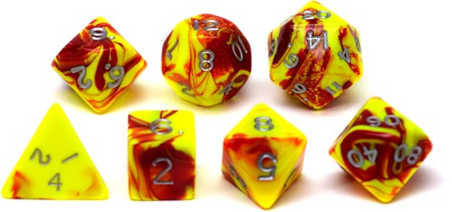 HOT Games Dobbelstenen Toxic Geel/Rood 7 ass zakje