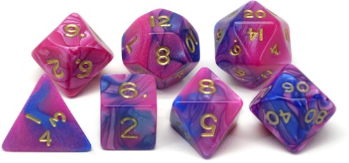 HOT Games Dobbelstenen Toxic Paars/Blauw 7 ass zak