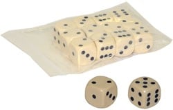 HOT Games Dobbelsteen 18 mm.créme-wit VE.12