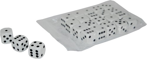 HOT Games Dobbelsteen 16 mm. WIT VE 20