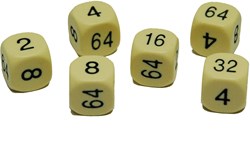 HOT Games Backgammon Verdopplungswürfel Kunststoff 16mm Creme 6 Stück