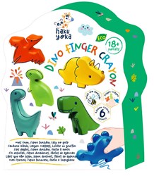 Haku Yoka Wachsmalkreiden Dino Fingerpuppen - 6 Farben mit Bienenwachs