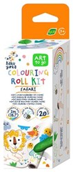 Haku Yoka Malrolle Spielzeug Set - Safari mit Wachsmalstiften und Stickern