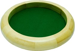 HOT Games Dobbelpiste blank hout rond 30cm.groen vilt