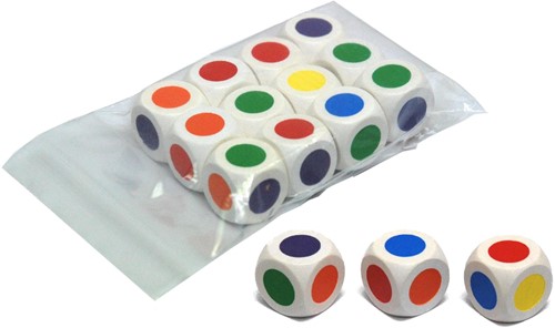 HOT Games Kleurendobbelst. D6 16 mm.m.Paars VE12