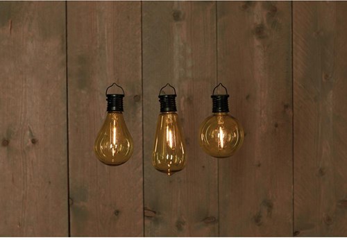 Solar retro filament lamp zwart