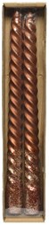 Decoris bougie de dîner swirl cannelle pailletée lot de 2 bougies luxe