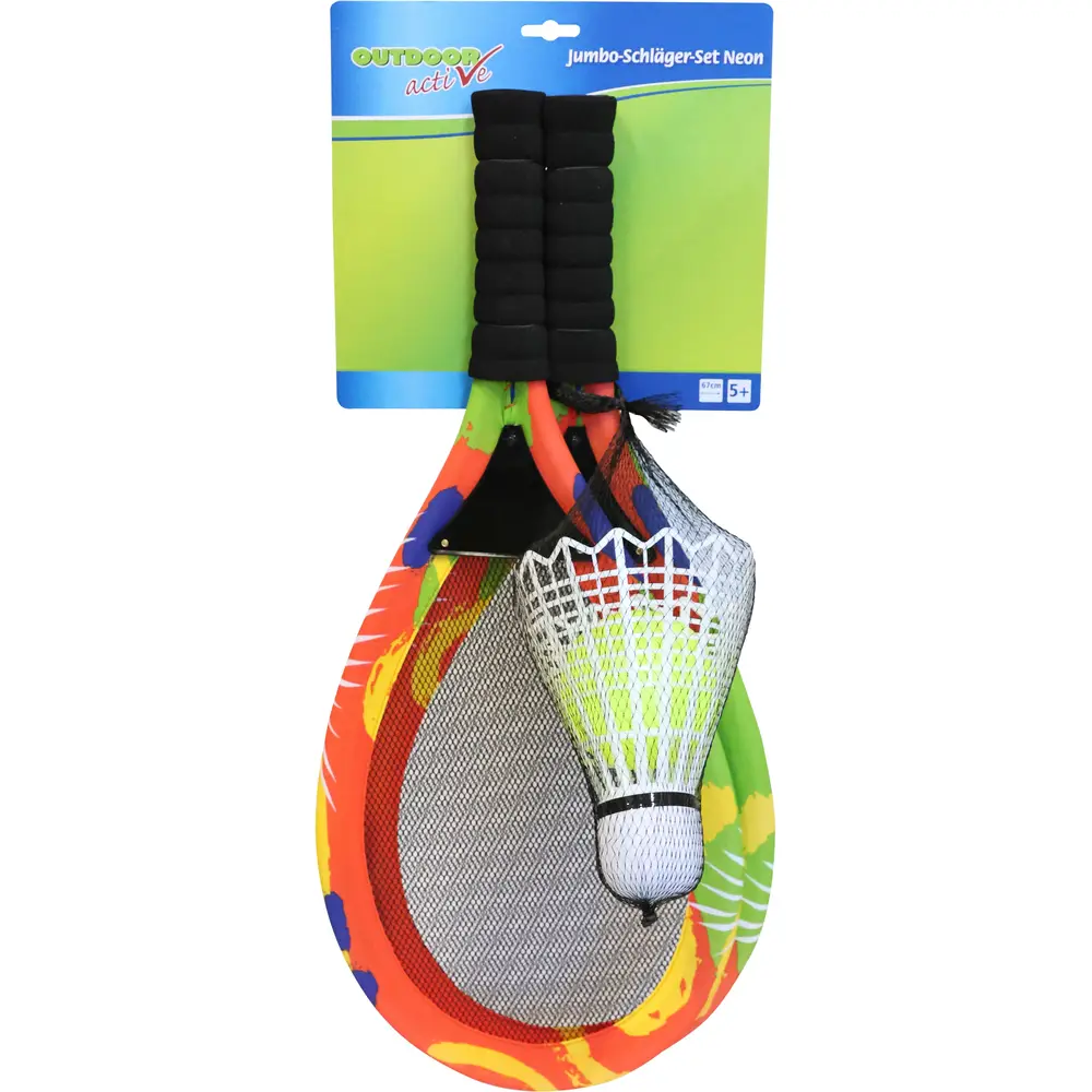 Vedes Set de raquettes jumbo néon avec 2 balles pour jouer dehors