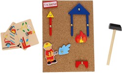 Hamertje Tik Feuerwehr Holzspielzeug im Aufbewahrungskoffer kreatives Spiel