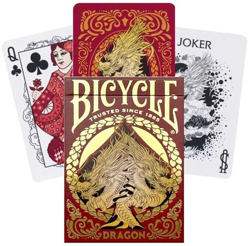 Bicycle Premium Spielkarten Poker Dragon Red Deck - Sammlerstück