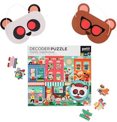 Petit Collage puzzle décodeur Quartier Amical - jouet éducatif
