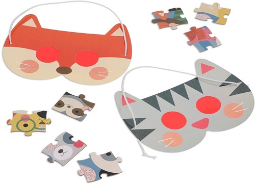 Petit Collage puzzle festival des animaux carton FSC enfant-2