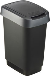 Rotho Afvalemmer 10L Twist Dark Silver