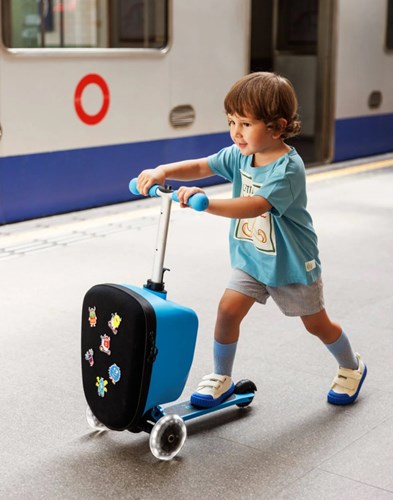 Micro Micro Scooter Luggage Junior LED Patch & Play Blue-3