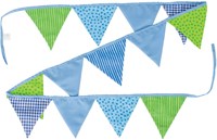 Goki guirlande fanions coton bleu-vert 220 cm décoration fête-2