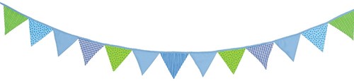 Goki guirlande fanions coton bleu-vert 220 cm décoration fête-3
