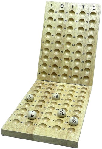 HOT Sports + Toys Lotto controlebord 90 bal 25 mm. hout