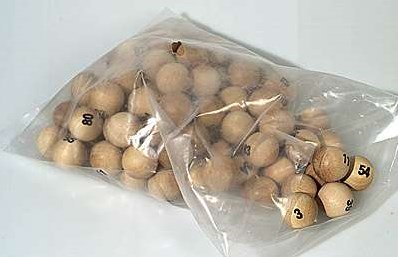 HOT Sports + Toys boules de loto en bois set 90 pièces numérotées 25mm