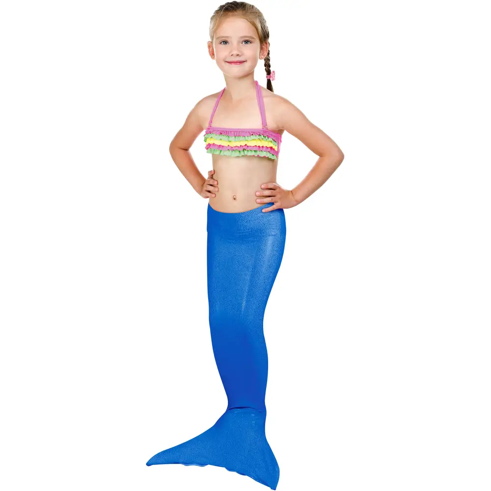 Fin Fun queue de sirène bleue avec monopalme réglable pour enfants