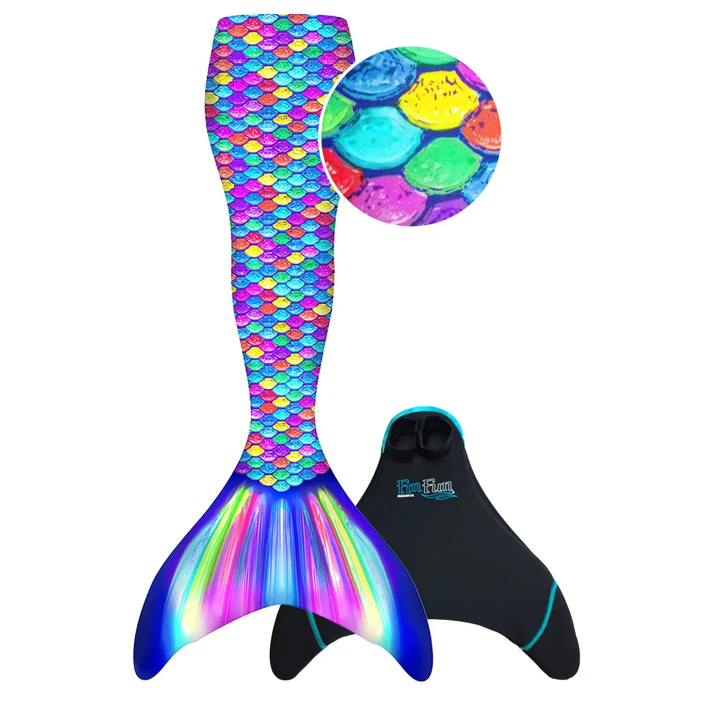 Fin Fun queue de sirène Rainbow L/XL avec monopalme pour enfants