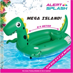KiddyGo île gonflable dinosaure 240x180 cm avec bancs et porte-gobelet