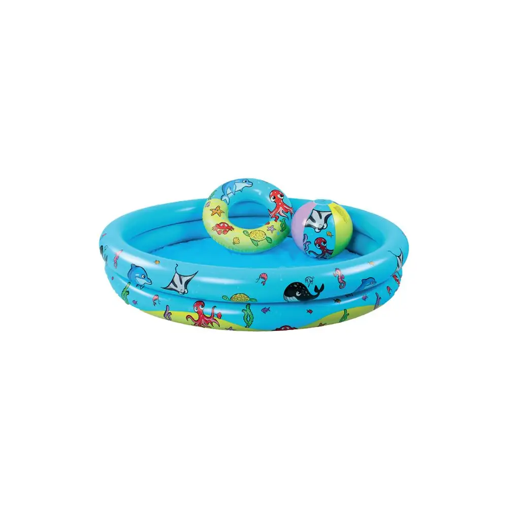 Swim Essentials set de jeu piscine - piscine bébé + ballon de plage + bouée 120 cm