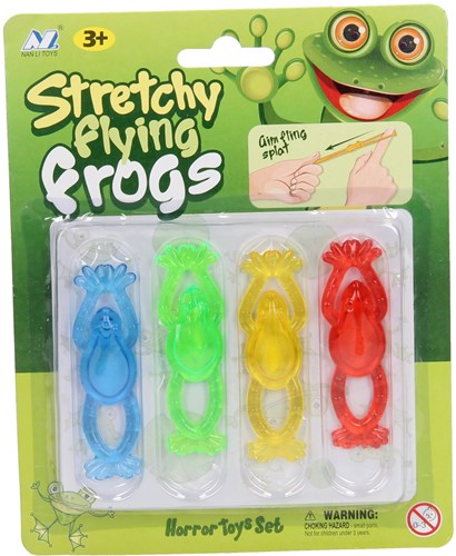 Plakkikkers Spielzeug Set - abschießbare Frösche 4 Stück - Sticky Toys