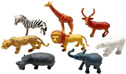 Animaux sauvages coffret de jeu plastique 8 pièces jouet éducatif